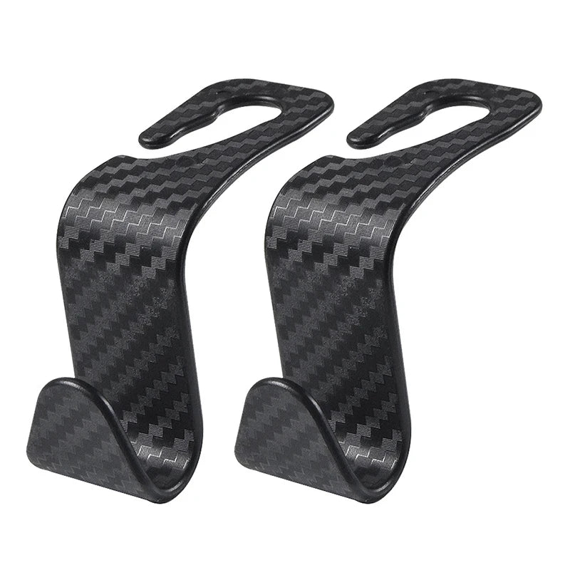 Universal carbon fiber car headrest hooks