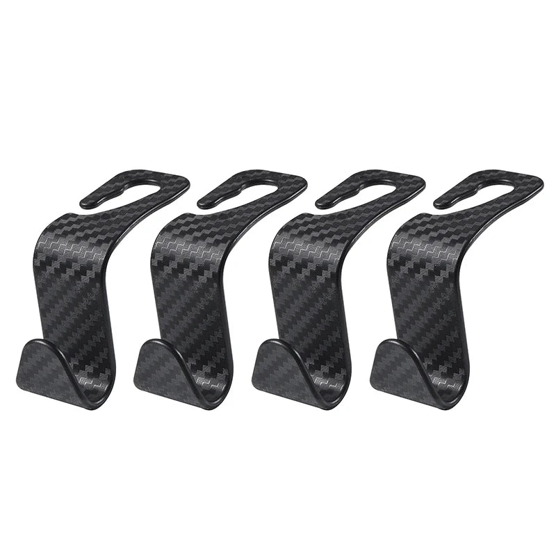 Universal carbon fiber car headrest hooks