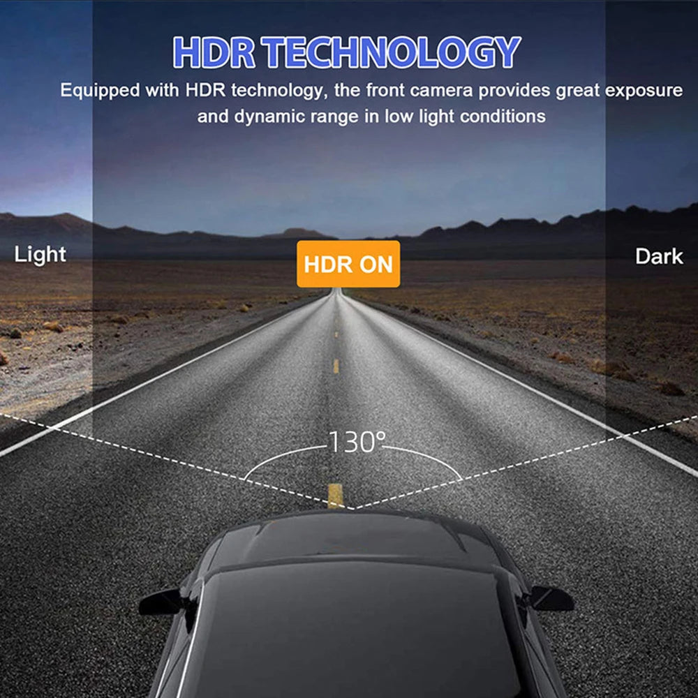 1080P Front & Rear Dash Cam with Night Vision