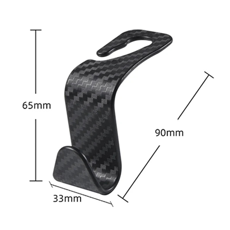 Universal carbon fiber car headrest hooks