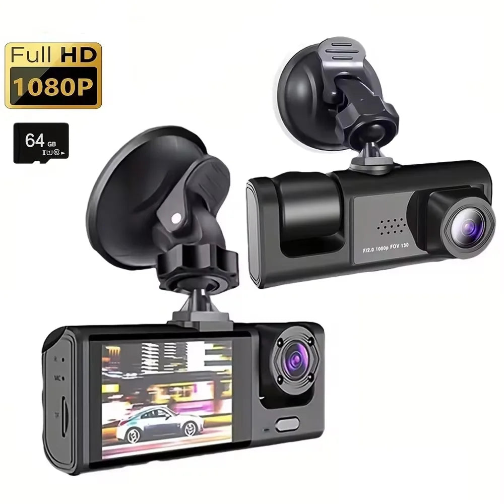 1080P Front & Rear Dash Cam with Night Vision