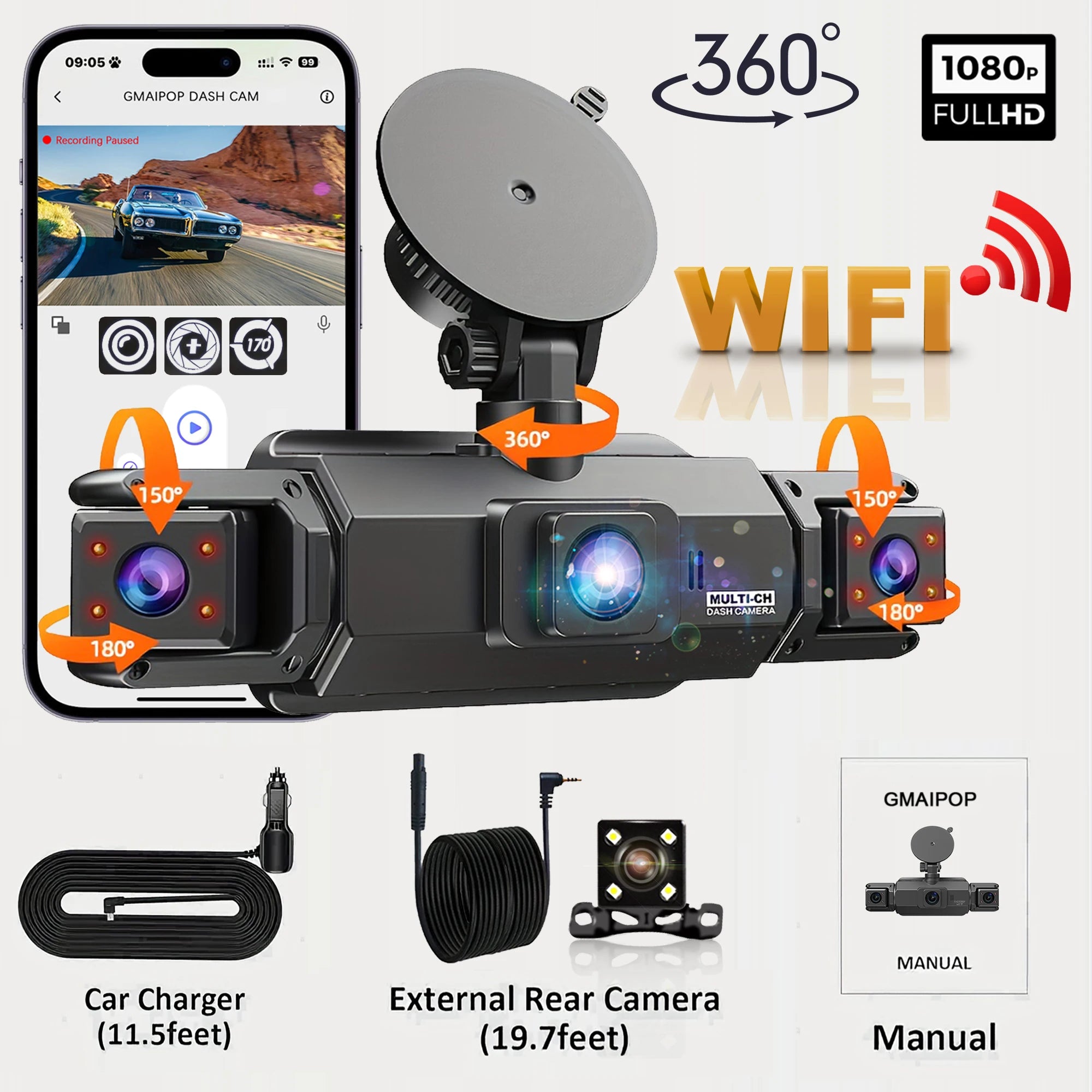 4 Channel Wi-Fi Dash Cam