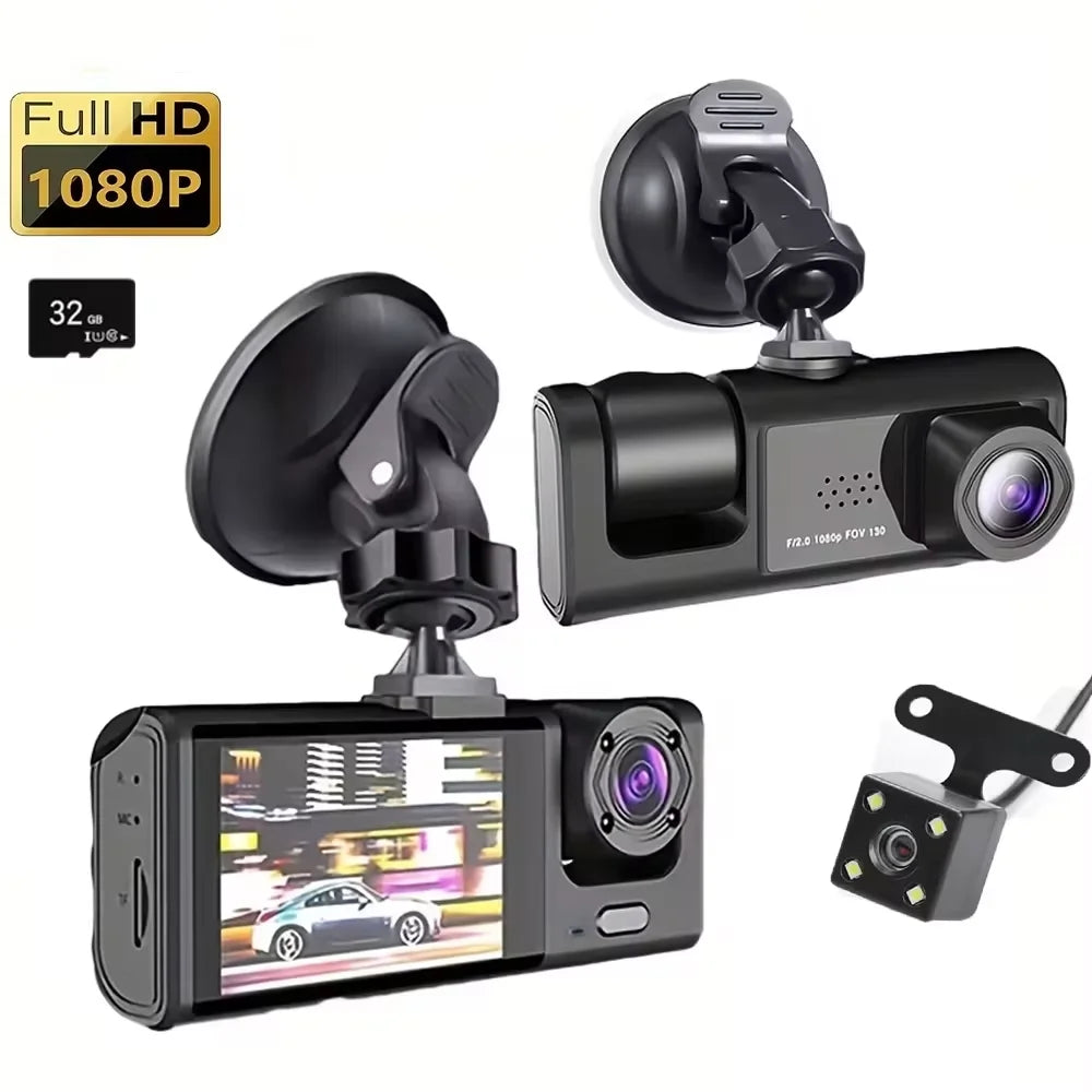 1080P Front & Rear Dash Cam with Night Vision