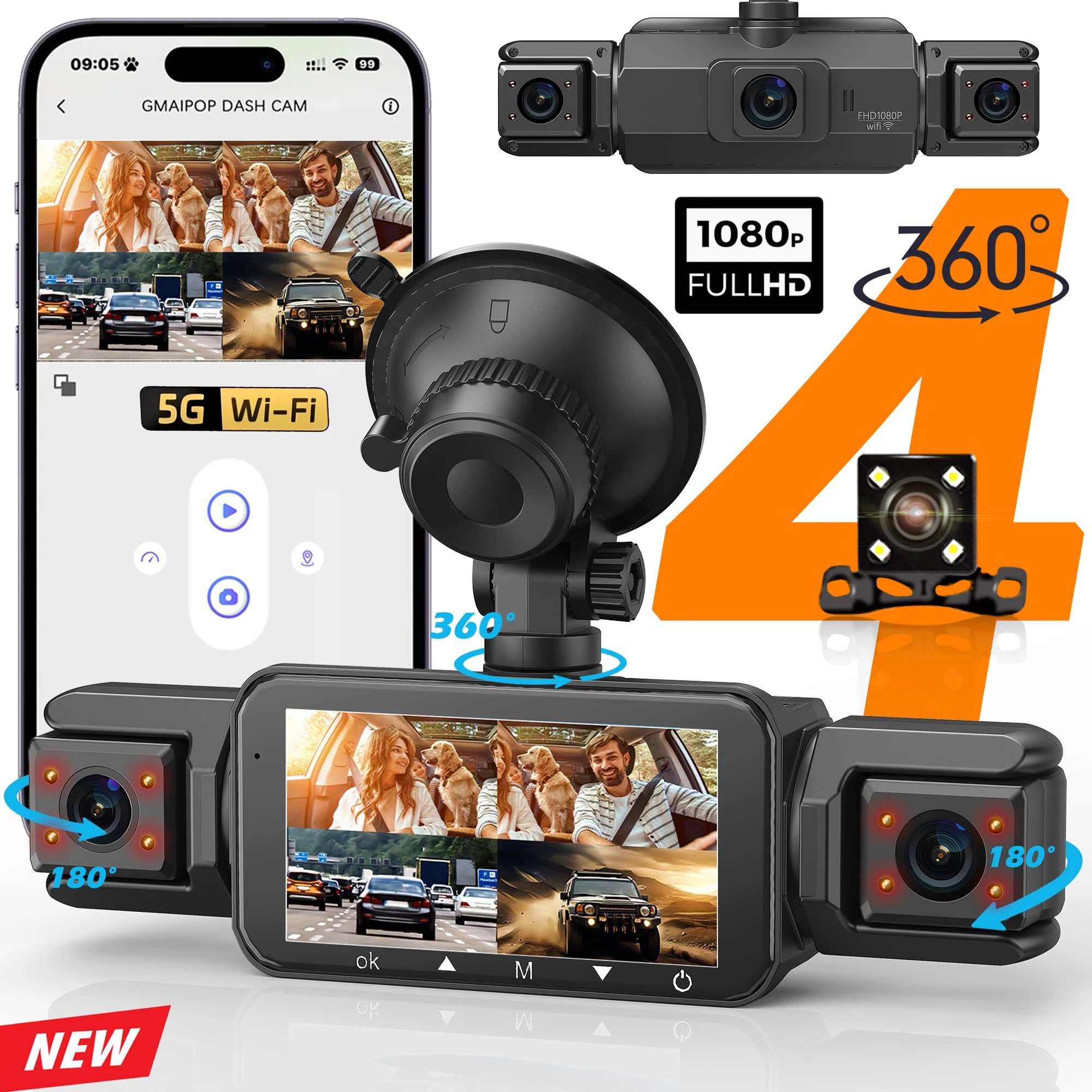 4 Channel Wi-Fi Dash Cam
