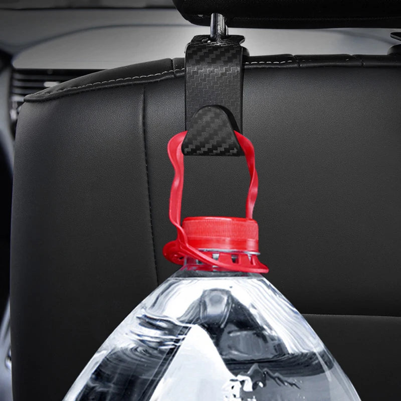 Universal carbon fiber car headrest hooks